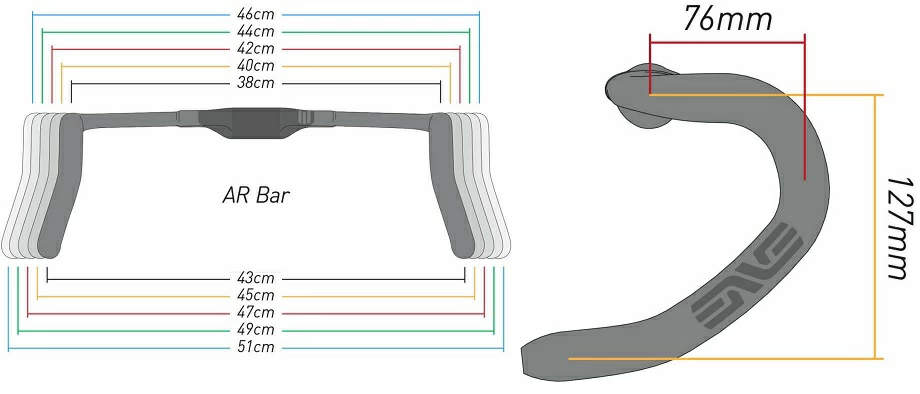 ENVE SES AR ROAD HANDLEBARの寸法