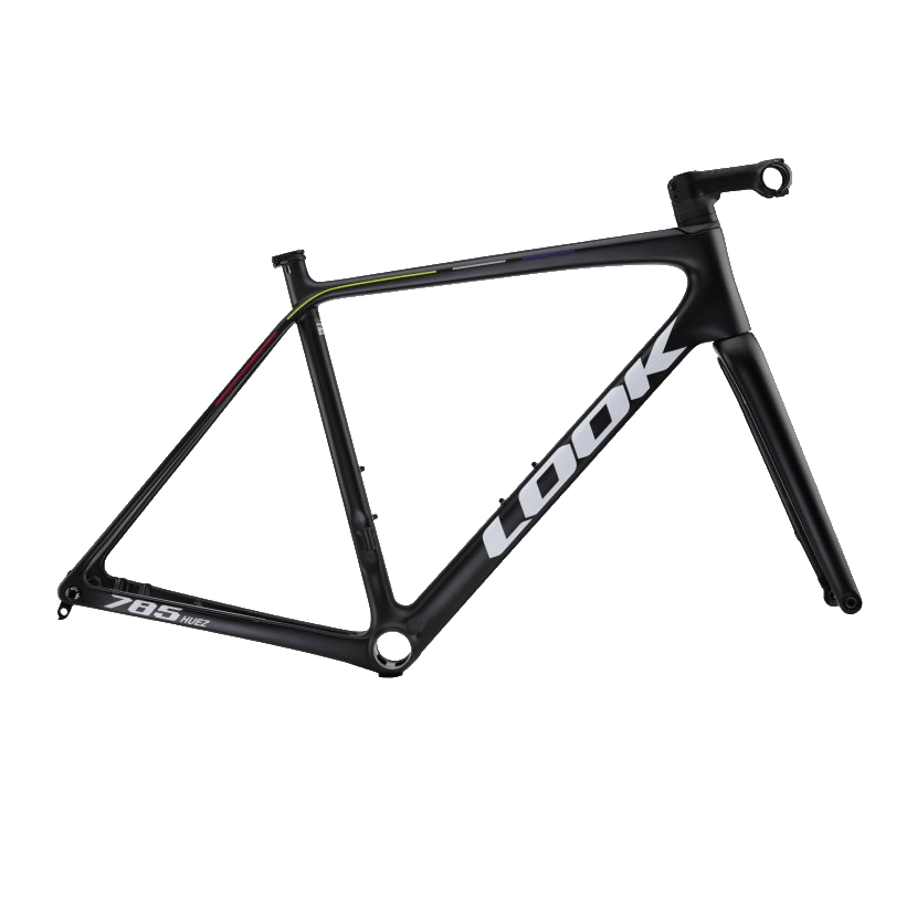 LOOK 785 HUEZ 2のフレームセットです。軽量カーボン素材を採用し、ヒルクライム性能と剛性を両立。シンプルで洗練されたデザインが特徴で、エアロ効果も考慮されています